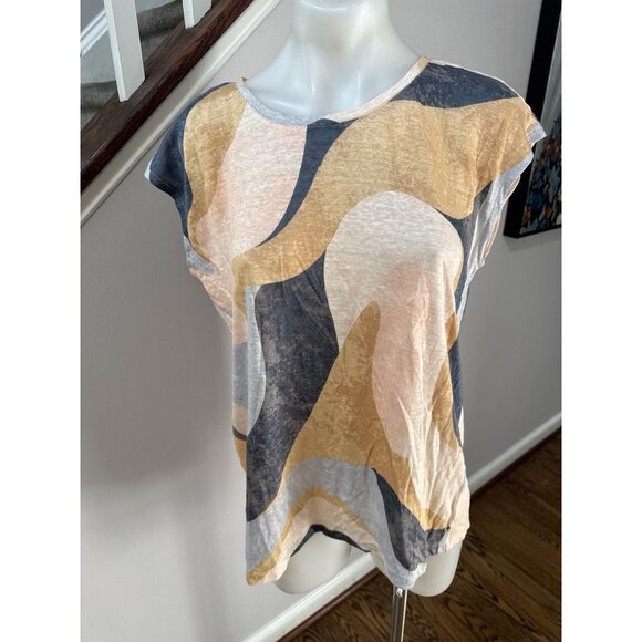 NWT Rachel Zoe 100% Linen Artsy Top Womens Multicolor Medium - Picture 1 of 4